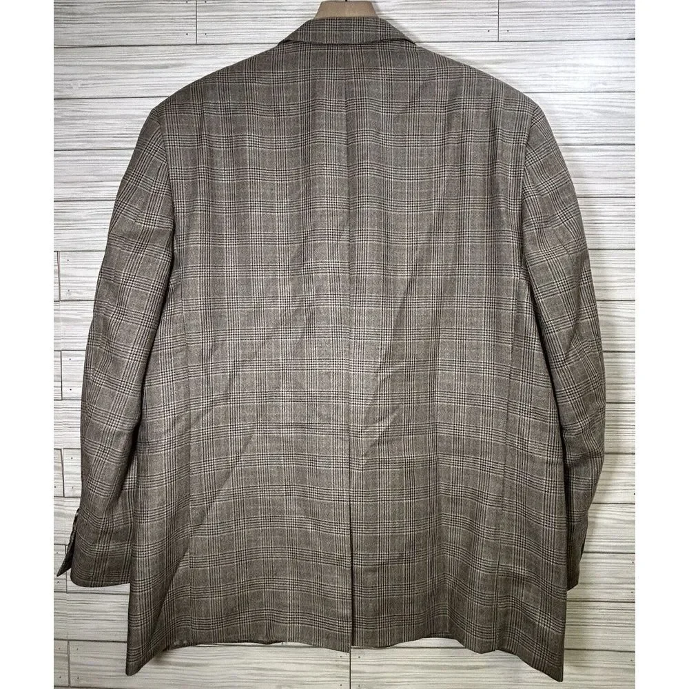 Ralph Ralph Lauren RRL Men's Silk Wool Blend Brown Blue Check‎ Blazer Sz 42R